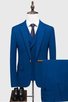 Looking to add a timeless piece to your wardrobe for all your formal occasions? Our bespoke azure blue suit is the perfect fit! We will personalize the three-piece suit according to your measurements and style preferences, using hand-stitching techniques. You can either purchase the suit now or further customize it by selecting from the options below.
#azureblue #bluesuits #formalsuits #custim suits Classic Blue Business Casual Sets, Blue Classic Business Casual Sets, Blue Three-piece Wedding Suit In Suiting Fabric, Blue Single Button Formal Suits, Blue Three-piece Wedding Suit, Slim Fit Blue Double Breasted Suit For Work, Blue Slim Fit Double Breasted Suit For Work, Slim Fit Blue Double Breasted Suit, Blue Single Button Office Sets