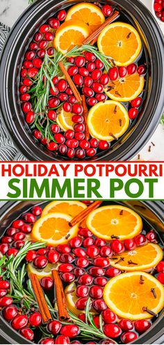 holiday potpoure with oranges, cranberries and carrots in it