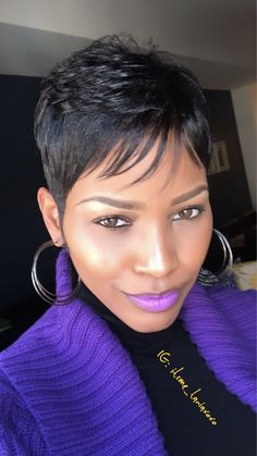 Short Haircuts with Undercuts for Extra Edge Elaborate Hairstyles, Elegant Short Hair, Layered Pixie Cut, Feathered Hair Cut, Wig Braids, Sleek Short Hair, Short Hairstyles For Black Women, Layered Pixie