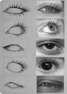 the different types of eyelashes are shown in this drawing lesson, which shows how to draw them