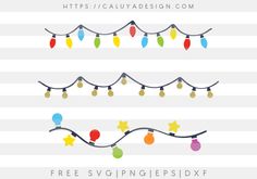 christmas lights and garlands with free svg files