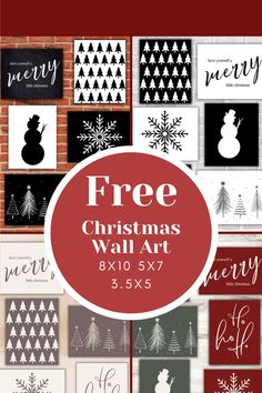 free christmas wall art printables for the holidays and new year's eve