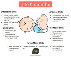 the baby's body is labeled in three different languages, including 3 to 6 months