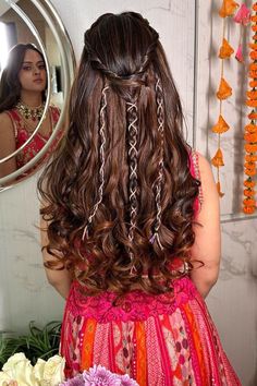 Reception Hairstyle for Indian bride, party hairdo for indian bride, cocktail hairstyle for indian bride, Reception bridal hairdo, Party Look, reception look, Trendy Bridal Hairstyle Bridal Reception Hairstyle, Ideas For Blonde Hair, Reception Hairstyle, Carnival Hairstyles, Waterfall Braid Hairstyle, Hair Flowing