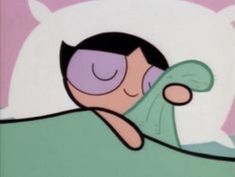 a cartoon character is sleeping with his eyes closed