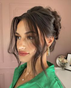 Beyond The Ponytail, Braidsmaid Hairdo, Updo Dark Hair, Occasional Hairstyles, Wedding Guest Hairstyles Updo, Rehearsal Dinner Hair, Dinner Hairstyles, Wedding Guest Updo, Wedding Updo Hairstyles