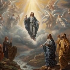 an image of jesus ascending from the sky