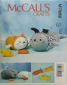 the sewing pattern for this stuffed animal is easy to sew and has many variations