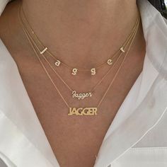 This gorgeous necklace features the name of your choice in a script font set in diamonds. Price is based on the number of letters in the name. Example shown: jagger is $1050 (6 letters) Example is shown in all lowercase letters. First letter uppercase is available also. Available in 14K Yellow, White or Rose Gold Up to 10 letters only Letter height approx. 0.10" - 0.25" (varies per letter) FINAL SALE Necklaces That Say Lexie, Affordable Engraved Yellow Gold Name Necklace, Cheap Engraved Yellow Gold Name Necklace, Affordable Yellow Gold Pendant Name Necklace, Luxury Silver Name Necklace In Fine Jewelry Style, Denise Name Necklace, Luxury Gold Custom Elegant Necklace, Luxury Personalized Recycled Gold Necklace, Affordable Gold Dainty Name Necklace