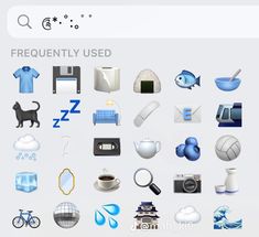 a bunch of different types of items on a white background with the words frequently used above them