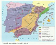 a map of spain showing the location of major cities and towns in different languages, including latin - american