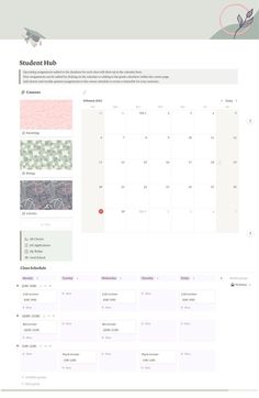 the student hub page is shown with several different patterns and colors, including pinks, green