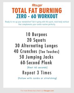 Quick workout to torch calories! Burning Workout, Cardio Routine, Total Body Workout, Fat Burning Workout, Burpees, I Work Out, Quick Workout, Vitamin D