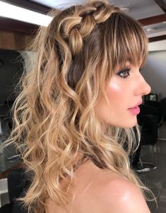 Bridal Hair Down, Front Bangs, Front Hair Styles, Peinados Fáciles Para Cabello Corto, Beautiful Braids, How To Style Bangs, Penteado Cabelo Curto, Wedding Hairstyles Updo