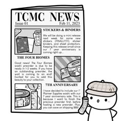 an image of a news paper with a cartoon character