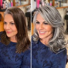 Hairdresser Refuses To Color White Strands And Creates Gray Queens (New Pics) Hair Ideas For Brunettes, Gray Roots, Jack Martin, Two Tone Hair, Granny Hair, Yellow Blonde, Color Rubio