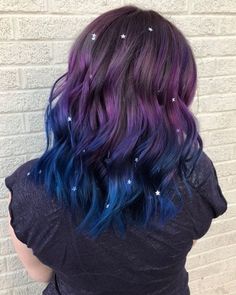 Short Hair, Blue Highlights: A Perfect Match Ombre Hair Color For Brunettes, Blue And Purple Hair