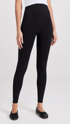 Plush High Waist Matte Fleece Leggings | Shopbop Winter Sports Leggings Made Of Elastane, Black Full Length Activewear For Winter, Winter Workout Full Length Activewear, Solid Color Full-length Leggings With Ribbed Waistband, Winter Workout Leggings With Moisture-wicking, Winter Workout Moisture-wicking Leggings, Casual 4-way Stretch Tights For Loungewear, Solid Activewear With Go-dry Technology And Comfort Stretch, Sporty Elastane Tights For Fall