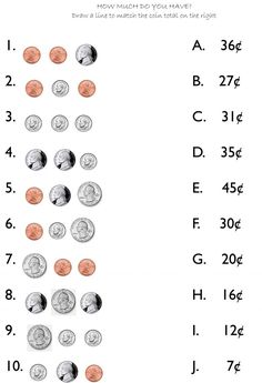 counting coins worksheet for kids to learn how to count the money in each coin