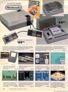 an advertisement for the nintendo console system with instructions on how to use it and where to buy