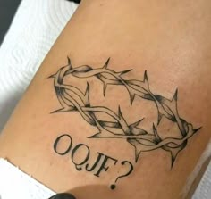 a tattoo that says ooff on it