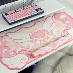 GeekShare Star Wings Mouse Pad (Pre-order) Kawaii Desk Mat, Cute Mousepad, Cute Computer Mouse, Desk Mat Pad, Star Wings, Kawaii Mouse Pad, Pink Mouse Pad, Cute Desk Decor, Pink Games