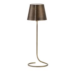 A design by Itamar Harari, this wireless and rechargeable table lamp plated in antiqued brass makes for a sublime addition to elegant dinner tables and nightstands alike. Enriched with a hand-hammered texture, the conical shade sits atop a willowy body whose linear stem sinuously coils into a ring-like base of minimalist appeal. Multiple variants are available in the Artemest catalog. Helen Green, Artistic Room, Brass Wall Lamp, Elegant Dinner, Portable Lamps, Design Advice, Half Circle, Green Design, White Design