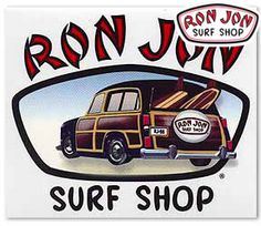 a surf shop sign with the words ron jon surf shop on it