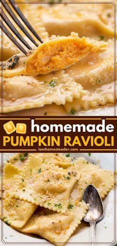 homemade pumpkin ravioli is the perfect side dish for thanksgiving dinner or brunch