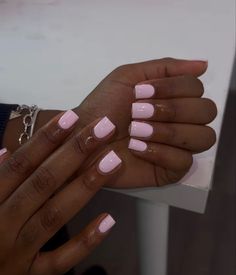 Sns On Real Nails, Pink Nails Not Acrylic, Pink Gel Overlay Nails Natural, Natural Nails Vacation, New Set Nails, Solid Color Short Square Nails, Light Pink Overlay Nails, Soft Pink Overlay Nails, Square Short Pink Nails