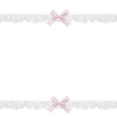 a white lace frame with pink bows