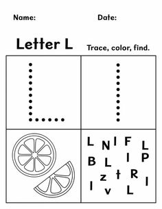 the letter l worksheet for preschool to learn how to write letters and numbers