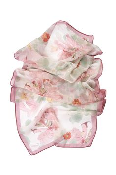 An Elizabetta long silk scarf will make any outfit you wear look fabulous. A delicate floral pattern to give your outfit a feminine accent. 100% Made in Como, Italy. Figure flattering size: Approx. 20” x 67". Years of trial and error taught us that this size scarf is one of the simplest to style and makes every woman look chic. 100% silk Georgette: A soft, super lightweight, slightly crinkly, sheer fabric that drapes beautifully. Pure luxury, naturally dyed: We use non-toxic vegetable dyes that Italian Silk Scarf, Wardrobe Refresh, Long Silk Scarf, Pastel Print, Trial And Error, Sheer Scarf, Como Italy, Handbag Handles, Scarf For Women