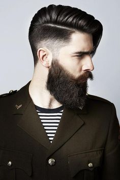 Long Fade, Fashion Haircut, Fade Hairstyle, Comb Over Haircut, Thick Beard, Long Beard, Hipster Beard, Rock Hairstyles, Best Beard Styles