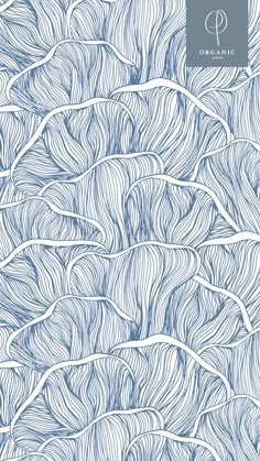 an abstract blue and white background with wavy lines in the shape of waves on top of each other