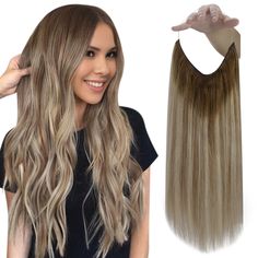 PRICES MAY VARY. Large Gram Product Upgrade—In response to some customers' feedback that the hair volume still can't meet the need, we have customized large grams of hair extensions, 14''-16'': 100g, 18''-20'': 120g. So that you can achieve the desired hair weight. Enhancing Thickness with Additional Extensions—If you find the hidden wire hair extensions too thin for your desired look, they can be worn together with other extension products, such as clip-in hair extensions. 7-Layered Hair Weft f Brown To Ash Brown, Invisible Hair Extensions, Beauty Transformation, Balayage Brown, Brown And Blonde, Types Of Hair Extensions, Real Hair Extensions, Hair Secrets, Hair Silky