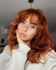 Ginger Hair With Blonde Streak, Orange Ginger Hair, Copper Curls, Cheveux Oranges, Hair Color Orange, Blonde Bob Wig, Ferrari Red, Ginger Hair Color, Copper Hair Color