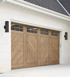 an image of a wooden garage door