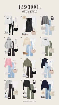 School outfit ideas. College outfits. High school outfits. Uni outfits. Cute school outfits. Outfits Ideas For University, How To Dress For College, Summer Outfit University, Uni Student Aesthetic Outfit, Uni Outfits Ideas, College Outfit Ideas Casual, Class Presentation Outfit College, Simple University Outfits, High School Winter Outfits