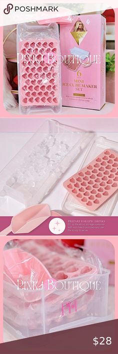 {Paris Hilton} Home Pink Mini Hearts {Ice Cube} Maker Set | Kitchen Collection Glamorous Kitchen, Girly Apartments, Girly Apartment Decor, Ice Cube Maker, Home Pink, Pink Bling, Train Case, Kitchen Collection, Hello Gorgeous