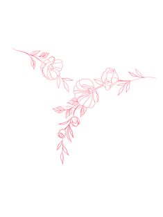 a line drawing of flowers on a white background