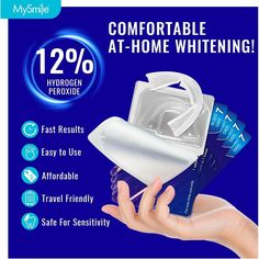 MySmile Whitening Trays offer enhanced whitening power with prefilled design. Easy to use, professional results in 20-30 mins. Dental safety ensured, comfortable fit for hassle-free whitening at home. Hydrogen Peroxide Teeth, Listerine Cool Mint, Antiseptic Mouthwash, Teeth Whitener, Tooth Whitening, Dentist Visit, Tooth Enamel, Smile Teeth, Makeup Remover Wipes