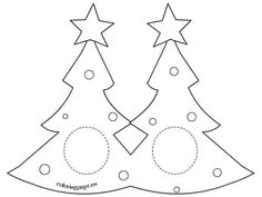 a paper christmas tree cut out to make it look like they are in the shape of a