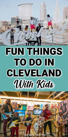 kids are playing with toys in front of a sign that says fun things to do in cleveland with kids