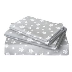 PRICES MAY VARY. Microfiber 3 Piece Twin Bed Sheet Set: 1 Flat sheet 66" x 96", 1 pillowcases 20" x 30", 1 fitted sheet 39" x 75" made to fit twin size mattress, deep pocket fitted sheet with elastic all around, fits mattresses up to 14". Fabric: 100% Microfiber, ultra soft, breathable, lightweight and durable fabric, offers all-season comfort and resists wrinkles and fading. Soft, Cozy and Colorful: Twin bed sheets with ultra-soft microfiber grey star print fabric, they are perfect for any room Toddler Twin Bed, Girls Twin Bed, Twin Size Mattress, Kids Sheet Sets, Twin Bed Sheets, Kids Sheets, Twin Toddlers, Twin Mattress Size, Bed Sheet Set