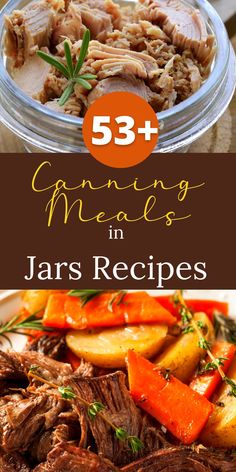 the cover of an ebook with text overlaying it that reads 53 gardening meals in jars recipes