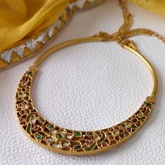 AN IMPORTANT PERIOD GEMSET 'HASLI' NECKLACE- Desi Jewelry, Antique Jewellery Designs, Jewelry Designing, Stone Jewellery, Traditional Jewellery, Antique Jewelry Indian, Fashion Designing, Wedding Jewellery Collection, Antique Gold Jewelry