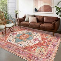 Yamaziot area rug is made of 100% polyester faux wool which is luxury soft underfoot and bare-feet friendly. This vintage rug has a unique beautiful printed floral pattern and a trendy faded style. It has elements of accent, bohemian and traditional to give an elegant look to your home. The doormat has non-slip TPR rubber backing against slipping or tripping which is safe for everyday indoor busy area. The high-quality polyester material is non-shedding and the reinforced overlock edges make it Vintage Boho Style, Living Room Vintage, Vintage Boho Fashion, Floor Carpet, Living Room Area Rugs, Studio Decor, Washable Rug, Rugs For Living Room, Bathroom Bedroom