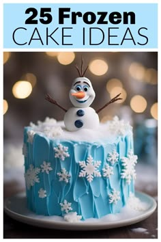 there is a cake that has been decorated like a snowman