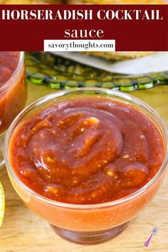 horseradish cocktail sauce in a glass bowl